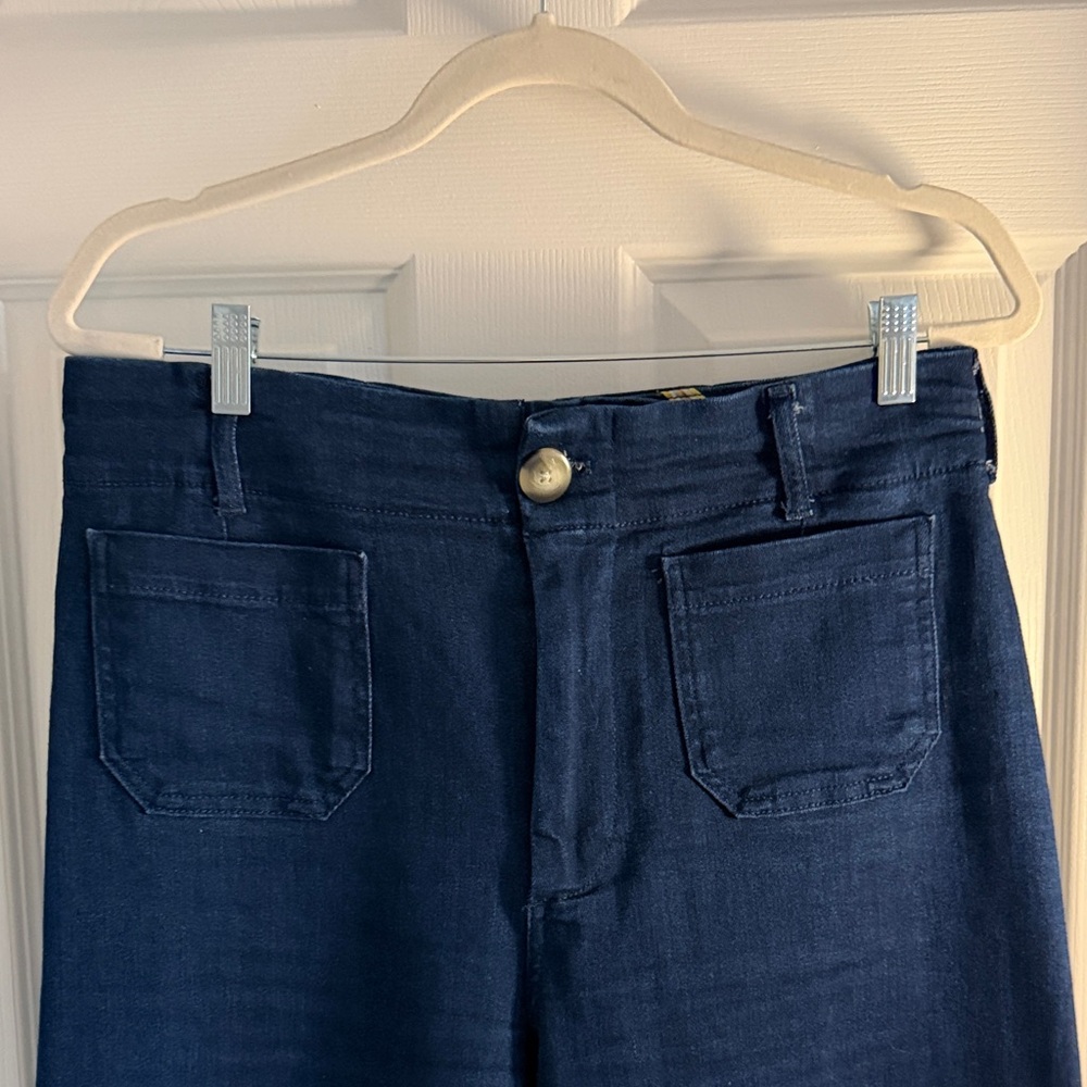 Anthropologie Colette Cropped Wide Leg Blue Women's Jeans. Size 31. 25” inseam